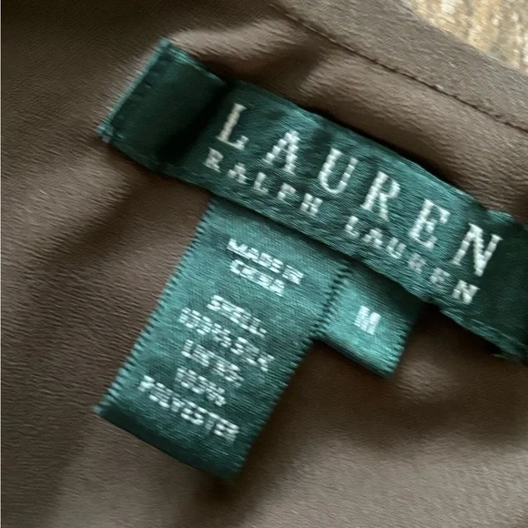 Lauren Ralph Lauren Silk Bohemian Boho Flowy Skirt Medium M Black Tan Brown - Picture 2 of 3